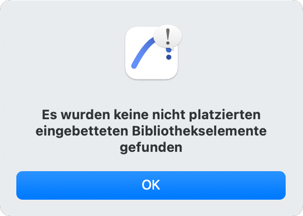 Meldung wenn keine nicht platzierten Elemente gefunden wurden