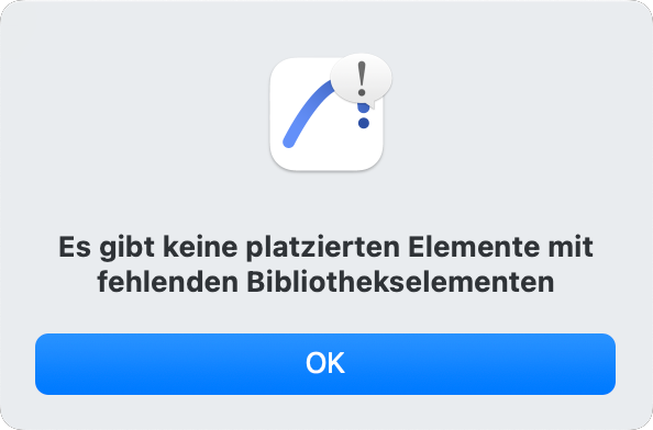 Meldung wenn keine platzierten fehlenden Elemente gefunden wurden
