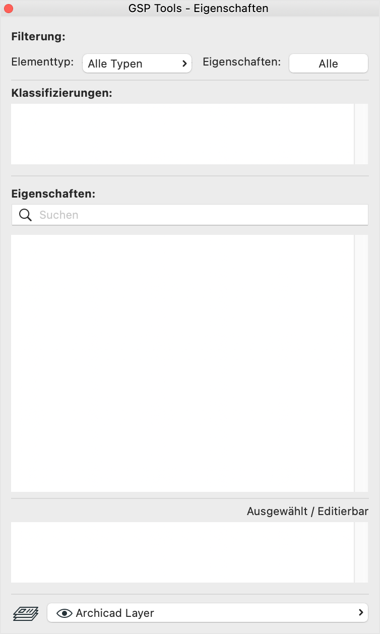 Eigenschaften Palette