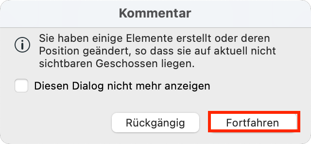 Meldung zur Position in mehreren Geschossen